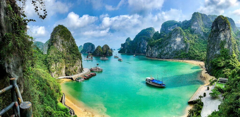 "Journey through Vietnam's timeless landscapes — from the emerald waters of Ha Long Bay to the ancient lantern-lit streets of Hoi An and the bustling energy of Hanoi. Discover terraced rice fields, floating markets, and centuries of rich culture on a small-group adventure with EagleSpirit Travel. Vietnam offers an unforgettable blend of natural beauty, history, and warm hospitality."